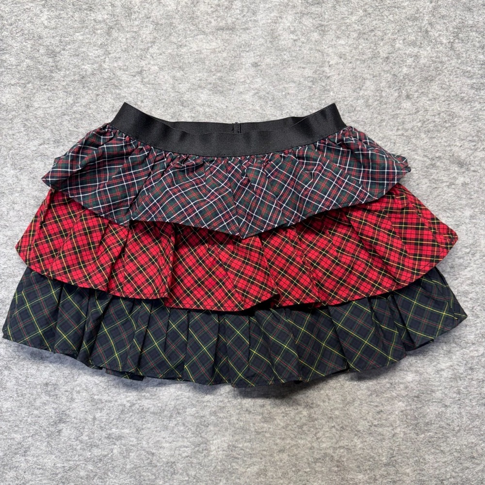 Polo Ralph Lauren Tiered Skirt Girls Size 4 Cotton Mixed Plaid Elastic Waist